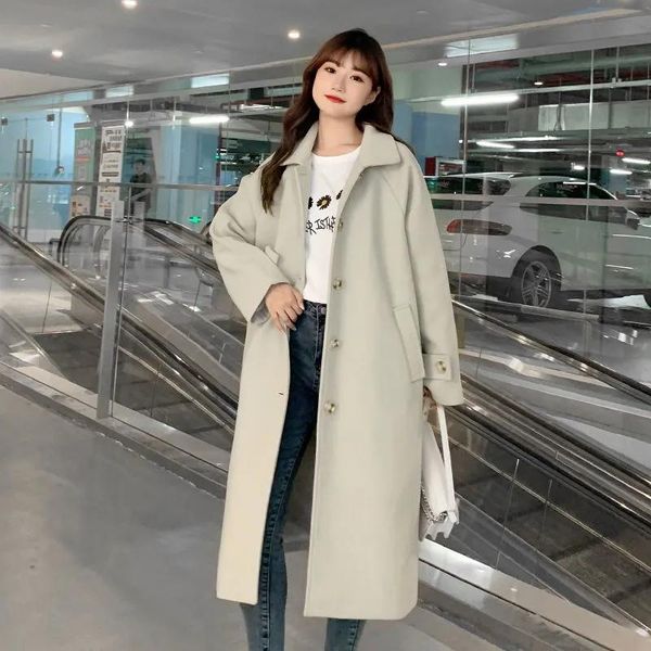 women's wool & blends women blend coat autumn winter thick warm solid color turn-down collar single breasted long jacket ladies fashion, Black
women's wool & blends women blend coat autumn winter thick warm solid color turn-down collar single breasted long jacket ladies fashion, Black