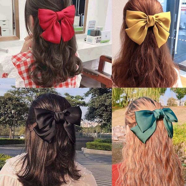 big satin hair clips solid bow women 211277, Golden;silver 
big satin hair clips solid bow women 211277, Golden;silver