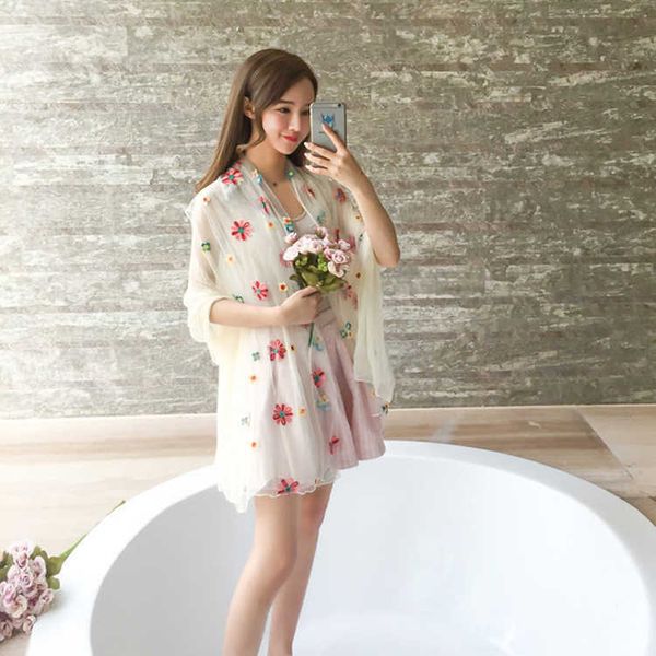 spring and summer 2021 3d flower chiffon long silk scarf thin literary scarf air conditioning sunscreen shawl women, Blue;gray
spring and summer 2021 3d flower chiffon long silk scarf thin literary scarf air conditioning sunscreen shawl women, Blue;gray