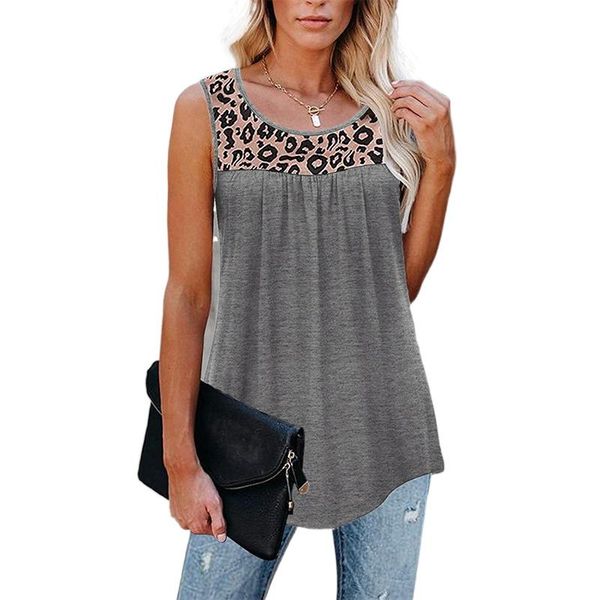 women's t-shirt 2021 summer wear leopard print loose-collared vest girl quality, White
women's t-shirt 2021 summer wear leopard print loose-collared vest girl quality, White