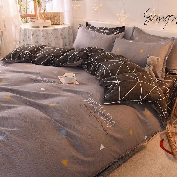 comfortable bedding set plaid quilt cover 3/4pcs household product breathable bedclothes soft fabric king size sets
comfortable bedding set plaid quilt cover 3/4pcs household product breathable bedclothes soft fabric king size sets
