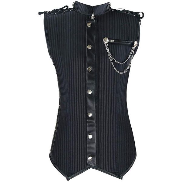 men's body shapers classic elegance spiral steel boned victorian steampunk gothic waistcoat vest halloween costumes casual wear, Black;brown
men's body shapers classic elegance spiral steel boned victorian steampunk gothic waistcoat vest halloween costumes casual wear, Black;brown