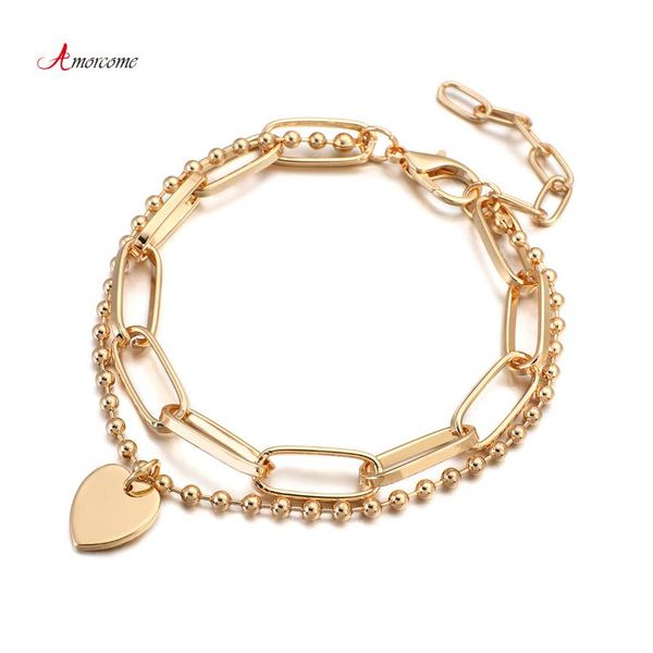 amorcome trendy love heart bracelet double layers gold color chain bracelets for women girls female fashion jewelry 2021 link,, Black
amorcome trendy love heart bracelet double layers gold color chain bracelets for women girls female fashion jewelry 2021 link,, Black