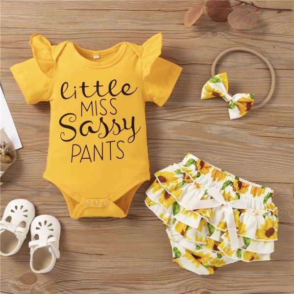 clothing sets 3 pieces kids suit set girls letter print o-neck short sleeve romper+ sunflower shorts+ headband for summer 0-12m, White
clothing sets 3 pieces kids suit set girls letter print o-neck short sleeve romper+ sunflower shorts+ headband for summer 0-12m, White