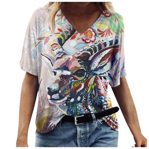 women's t-shirt summer cartoon 3d animal printed short sleeve v-neck funny casual vintage harajuku y2k tee shirt, White
women's t-shirt summer cartoon 3d animal printed short sleeve v-neck funny casual vintage harajuku y2k tee shirt, White