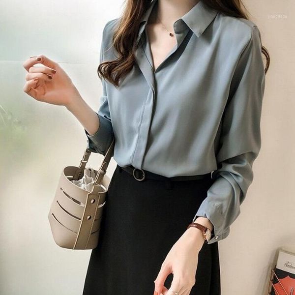 chiffon solid woman blouse plus size spring autumn long sleeve turn-down collar casual slim female shirts women's blouses, White
chiffon solid woman blouse plus size spring autumn long sleeve turn-down collar casual slim female shirts women's blouses, White