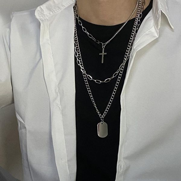 pendant necklaces personality cross square metal multilayer hip hop long chain cool simple necklace for women men punk jewelry gifts, Silver
pendant necklaces personality cross square metal multilayer hip hop long chain cool simple necklace for women men punk jewelry gifts, Silver
