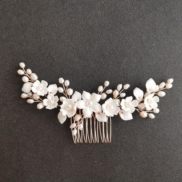 hair clips & barrettes slbridal handmade porcelain flower leaf freshwater pearls bridal comb wedding headband accessories women jewelry, Golden;silver
hair clips & barrettes slbridal handmade porcelain flower leaf freshwater pearls bridal comb wedding headband accessories women jewelry, Golden;silver