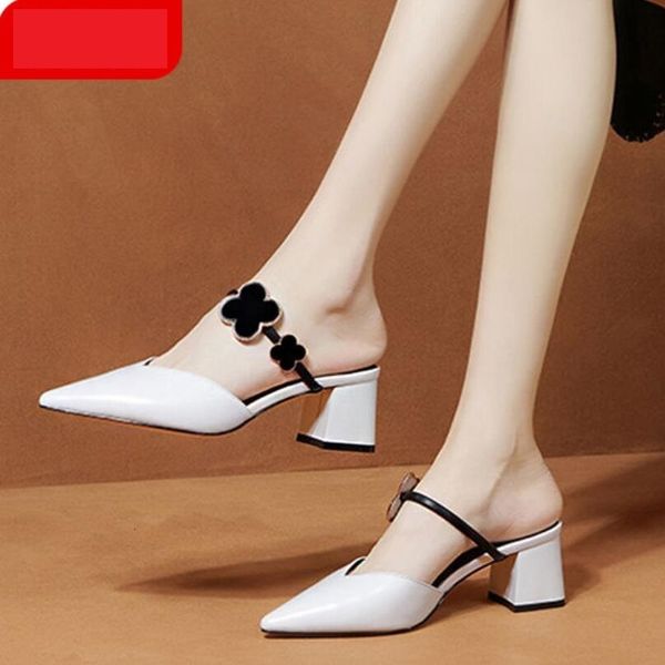 shoes fashion slippers pointed toe women mid heels slides flower summer shoes for square heel white 0txe, Black
shoes fashion slippers pointed toe women mid heels slides flower summer shoes for square heel white 0txe, Black
