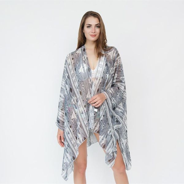women's swimwear storyever 2021 geometric pattern chiffon kimono cardigan bikini blouse summer beach swimsuit cover up, White;black
women's swimwear storyever 2021 geometric pattern chiffon kimono cardigan bikini blouse summer beach swimsuit cover up, White;black