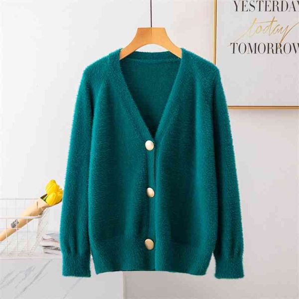 women's mohair cardigan sweaters autumn and winter female v neck single breasted sweater woman knitted 210520, White
women's mohair cardigan sweaters autumn and winter female v neck single breasted sweater woman knitted 210520, White