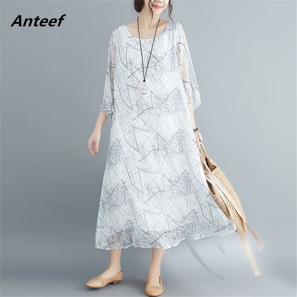 silk chiffon plus size vintage women casual loose long summer dress elegant clothes ladies dresses sundress streetwear 210517, Black;gray
silk chiffon plus size vintage women casual loose long summer dress elegant clothes ladies dresses sundress streetwear 210517, Black;gray