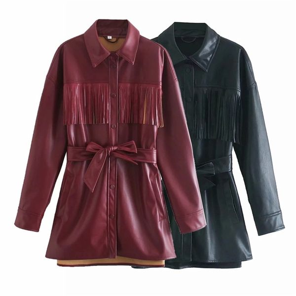 faux leather fringe long jacket women autumn fashion with belt lapel collar sleeve button up vintage coat 210519, Black;brown
faux leather fringe long jacket women autumn fashion with belt lapel collar sleeve button up vintage coat 210519, Black;brown