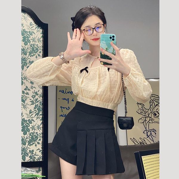 skirts long sleeved shirt women's design sense of minority spring and autumn 2021 french gentle style short upper clothes, Black
skirts long sleeved shirt women's design sense of minority spring and autumn 2021 french gentle style short upper clothes, Black