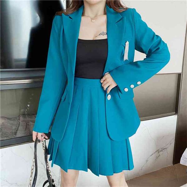 korean womens 2 piece set spring fashion office ol single-breasted slim long blazer coat + mini pleated skirts suit outfits 210519, White
korean womens 2 piece set spring fashion office ol single-breasted slim long blazer coat + mini pleated skirts suit outfits 210519, White