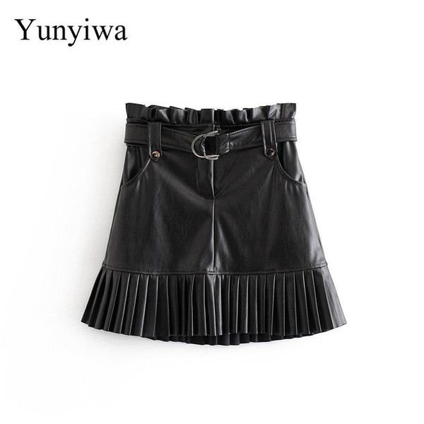 skirts women fashion pu leather hem pleated ruffles patchwork black mini skirt faldas mujer ladies high waist pockets vestidos
skirts women fashion pu leather hem pleated ruffles patchwork black mini skirt faldas mujer ladies high waist pockets vestidos