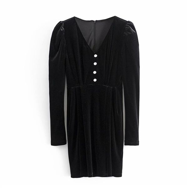 casual dresses women v-neck high waist black velvet mini female fashion jewellery button long sleeve slim short dress chic u63n, Black;gray
casual dresses women v-neck high waist black velvet mini female fashion jewellery button long sleeve slim short dress chic u63n, Black;gray
