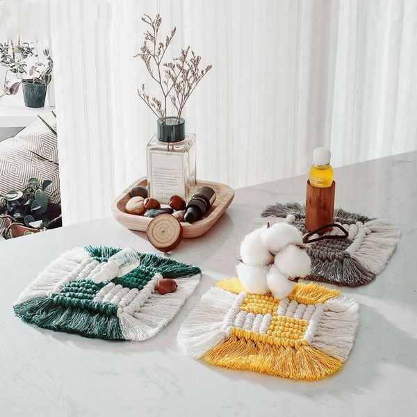 mats & pads handmade woven macrame cup pad bohemia table mat cotton braid insulation for kitchen decoration home decor
mats & pads handmade woven macrame cup pad bohemia table mat cotton braid insulation for kitchen decoration home decor
