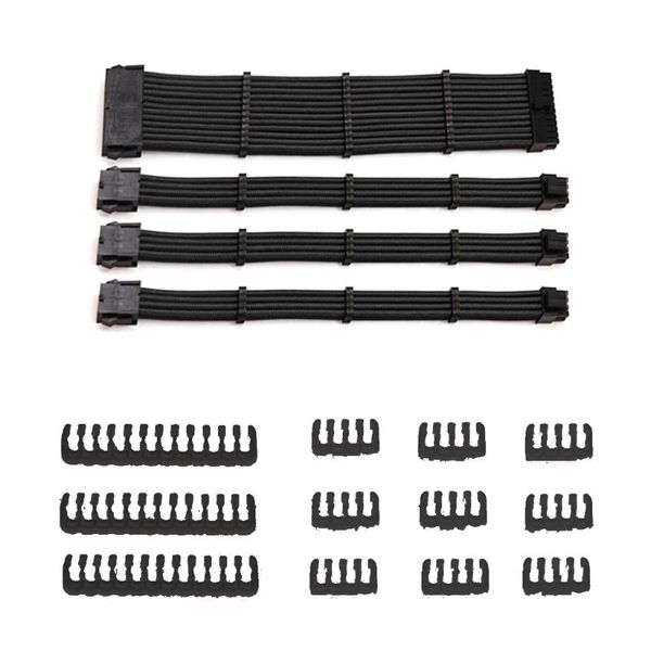 computer cables & connectors pc sleeved cable extension kit 18awg 24pin motherboard 8 (4+4) pin cpu (6+2) pcie with combs 33cm multi-color 
computer cables & connectors pc sleeved cable extension kit 18awg 24pin motherboard 8 (4+4) pin cpu (6+2) pcie with combs 33cm multi-color