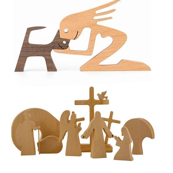 decorative objects & figurines family puppy wood dog craft figurine desktable ornament carving model creative home office decoration lov
decorative objects & figurines family puppy wood dog craft figurine desktable ornament carving model creative home office decoration lov