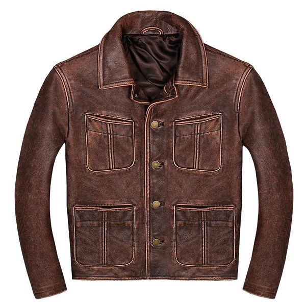 men's leather & faux 2021 vintage brown men autumn casual jacket single breasted plus size 4xl genuine cowhide russian slim fit coat, Black
men's leather & faux 2021 vintage brown men autumn casual jacket single breasted plus size 4xl genuine cowhide russian slim fit coat, Black