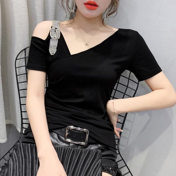 women's t-shirt #5985 black white yellow leopard t shirt women v neck off shoulder female short sleeve cotton asymmetrical top
women's t-shirt #5985 black white yellow leopard t shirt women v neck off shoulder female short sleeve cotton asymmetrical top