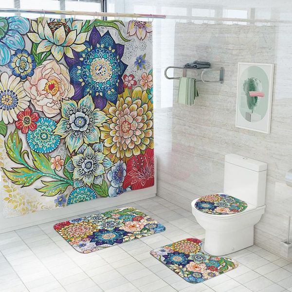 floral printed bathroom mats set 3pcs and shower curtain waterproof carpet toilet rug anti slip bath mat water absorbent
floral printed bathroom mats set 3pcs and shower curtain waterproof carpet toilet rug anti slip bath mat water absorbent