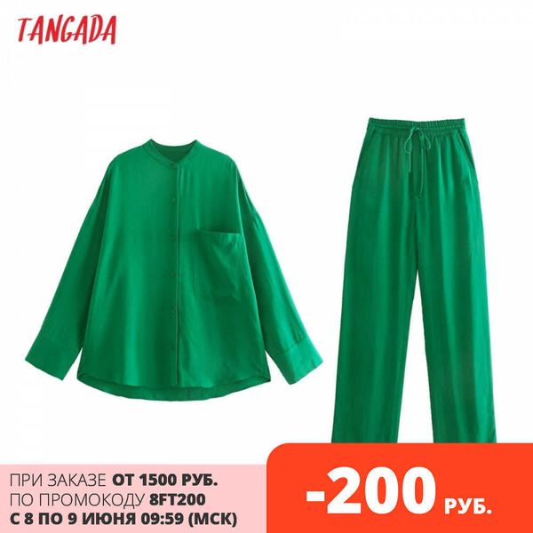 tangada women green shirt set tracksuit sets oversized shirt pants suit 2 pieces sets blouse pants suits 5z246 210609, White
tangada women green shirt set tracksuit sets oversized shirt pants suit 2 pieces sets blouse pants suits 5z246 210609, White