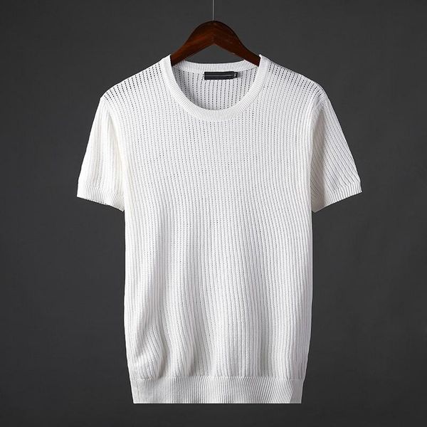 men's t-shirts summer male luxury knitted short sleeve round collar casual man plus size 7xl slim fit mens, White;black
men's t-shirts summer male luxury knitted short sleeve round collar casual man plus size 7xl slim fit mens, White;black