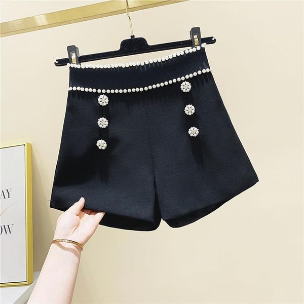 summer heavy beaded women shorts double breasted high waist slimming wide leg trousers ladies all match shirts white black
summer heavy beaded women shorts double breasted high waist slimming wide leg trousers ladies all match shirts white black