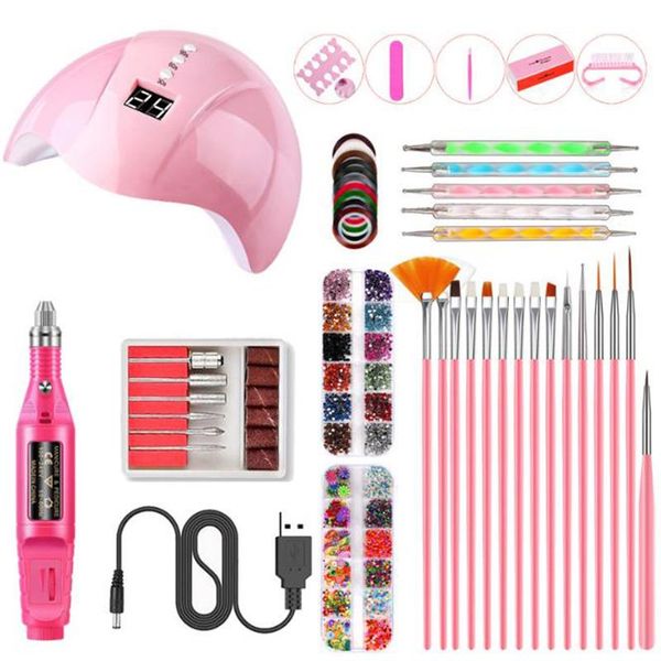 nail art kits set 36w uv led lamp with 15pcs brush kit dotting pen tool electric drill machine manicure decoration
nail art kits set 36w uv led lamp with 15pcs brush kit dotting pen tool electric drill machine manicure decoration