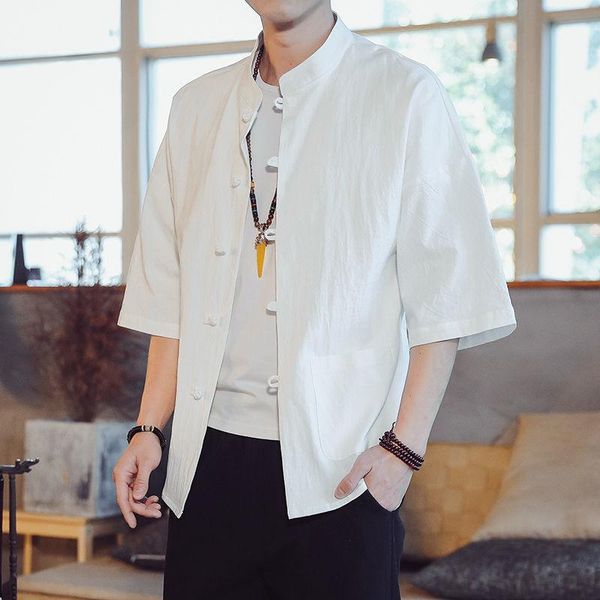 mrgb summer men's shirts chinese style casual cotton linen shirt for man stand collar loose solid color male t-shirts, White;black
mrgb summer men's shirts chinese style casual cotton linen shirt for man stand collar loose solid color male t-shirts, White;black