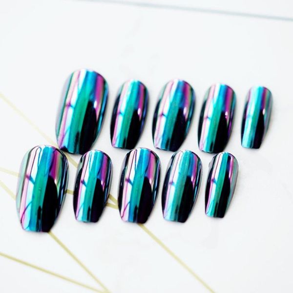 24pcs metallic mirror effect fake nails oval super holographic blue purple 3d alloy nail art1, Red;gold
24pcs metallic mirror effect fake nails oval super holographic blue purple 3d alloy nail art1, Red;gold