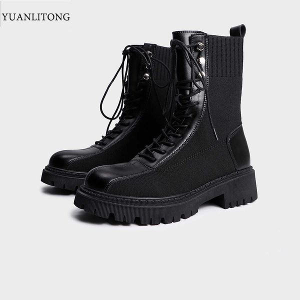 2021 winter stitching front lace up fashion british style thick soled martin boots daily leisure net red thin women's boots, Black
2021 winter stitching front lace up fashion british style thick soled martin boots daily leisure net red thin women's boots, Black