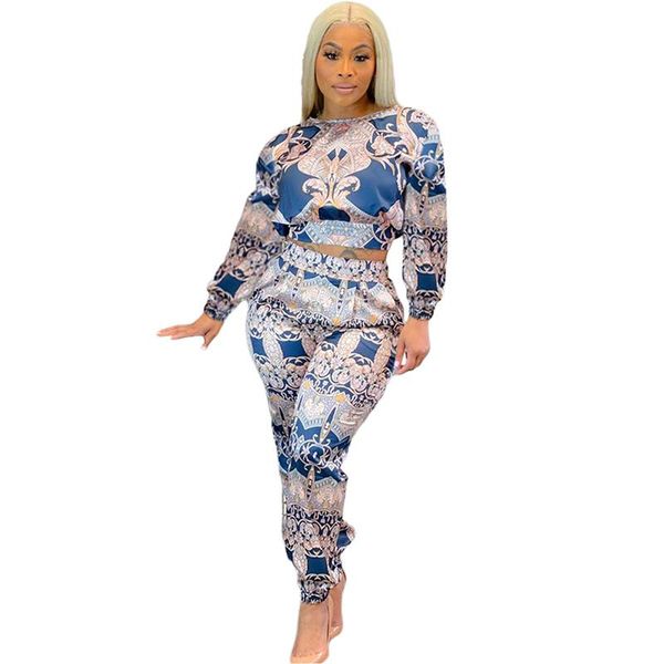 women's two piece pants autumn women print color 2 pant suits full sleeve o-neck elastic waist pencil suit casual streetwear outfits, White
women's two piece pants autumn women print color 2 pant suits full sleeve o-neck elastic waist pencil suit casual streetwear outfits, White