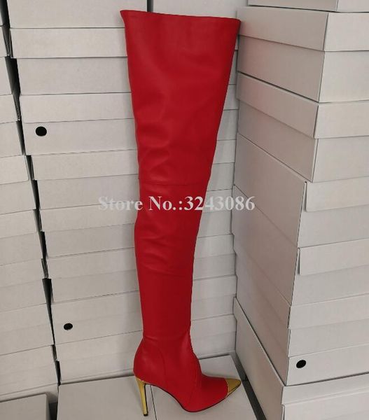 boots red color metal pointed toe leather long woman thin heel over the knee lady fashion large size autumn, Black
boots red color metal pointed toe leather long woman thin heel over the knee lady fashion large size autumn, Black