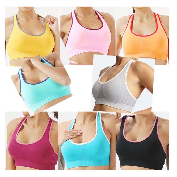color contrast yoga bra moisture absorption and sweat wicking seven knitting fashion fitness sportswear women's summer, Red;black
color contrast yoga bra moisture absorption and sweat wicking seven knitting fashion fitness sportswear women's summer, Red;black