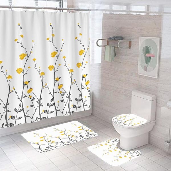 elegant flower 3d shower curtain simple yellow with non slip rug mat bathroom curtains waterproof polyester home decor 180x180
elegant flower 3d shower curtain simple yellow with non slip rug mat bathroom curtains waterproof polyester home decor 180x180