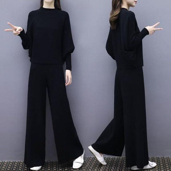 plus sizetwo piece set pullover sweater tracksuit women high waist knit wide leg pants thin and wide-legged casual women's two, White
plus sizetwo piece set pullover sweater tracksuit women high waist knit wide leg pants thin and wide-legged casual women's two, White