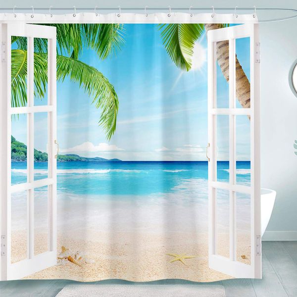 tropical beach ocean shower curtain set, palm tree turquoise fabric cloth bathroom curtain, modern decorative bath curtains
tropical beach ocean shower curtain set, palm tree turquoise fabric cloth bathroom curtain, modern decorative bath curtains