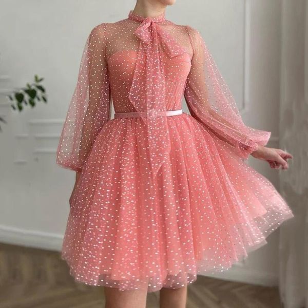 party dresses charming graduation tulle pleat sashes high collar full sleeve zipper ball gowns novia do 2021, White;black
party dresses charming graduation tulle pleat sashes high collar full sleeve zipper ball gowns novia do 2021, White;black