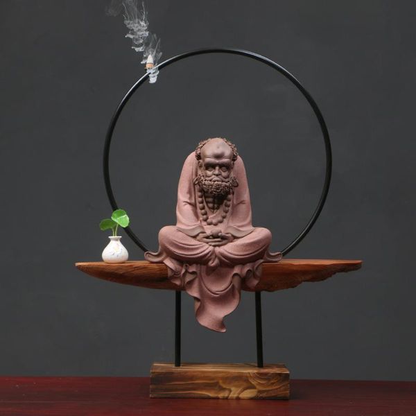 fragrance lamps ceramic backflow incense burner 20 pcs cones zen bodhidharma ornaments chinese style living room tea ceremony stand crafts
fragrance lamps ceramic backflow incense burner 20 pcs cones zen bodhidharma ornaments chinese style living room tea ceremony stand crafts