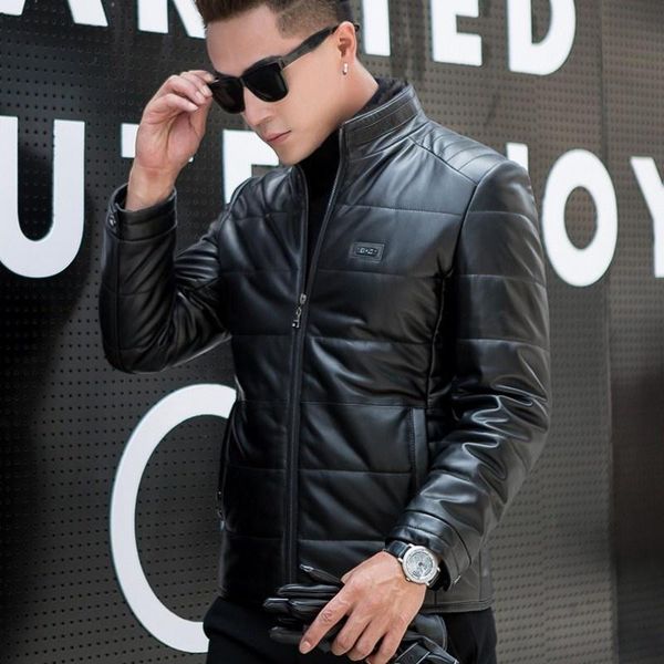 men's leather & faux mens winter 100% real down jacket stand collar slim fit warm bikers outerwear coat sheepskin genuine 4xl, Black
men's leather & faux mens winter 100% real down jacket stand collar slim fit warm bikers outerwear coat sheepskin genuine 4xl, Black