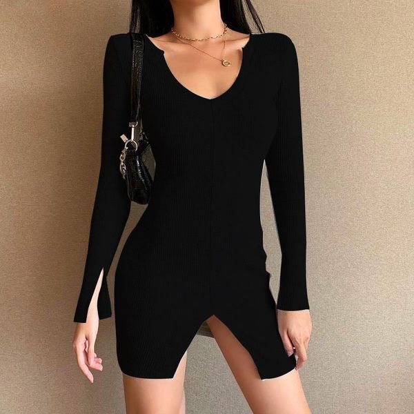 casual dresses hirigin women's dress striped rib knitted fit long flare sleeve crew neck female 5 colors party fall slim split v-neck, Black;gray
casual dresses hirigin women's dress striped rib knitted fit long flare sleeve crew neck female 5 colors party fall slim split v-neck, Black;gray