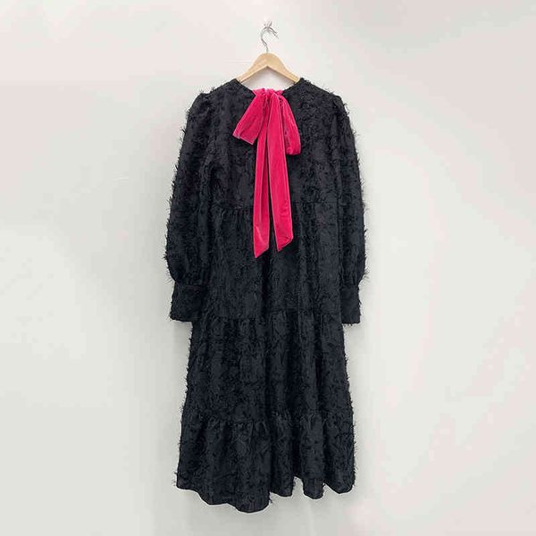 women pink black rose red bow ruffle puff sleeve long o neck tassel feather midi dress spring autumn d2357 210514, Black;gray
women pink black rose red bow ruffle puff sleeve long o neck tassel feather midi dress spring autumn d2357 210514, Black;gray