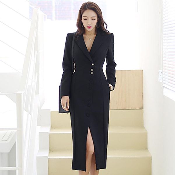 casual dresses autumn women vintage suit collar pencil black dress office lady single-breasted elegant bodycon party work long, Black;gray
casual dresses autumn women vintage suit collar pencil black dress office lady single-breasted elegant bodycon party work long, Black;gray