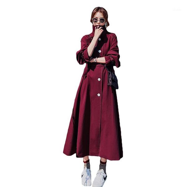 women's trench coats 2021 spring autumn coat for women x-long windbreaker female single-breasted belt womens temperament slim, Tan;black
women's trench coats 2021 spring autumn coat for women x-long windbreaker female single-breasted belt womens temperament slim, Tan;black
