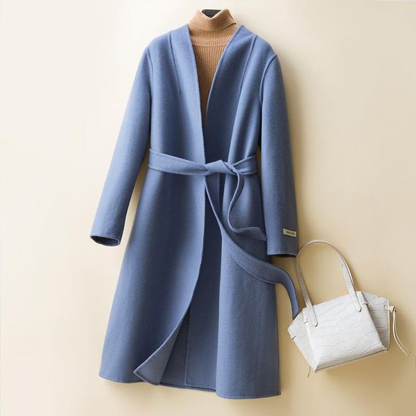 women's wool & blends beliarst autumn and winter style 100% pure double-sided cashmere coat long loose suit collar cardigan, Black
women's wool & blends beliarst autumn and winter style 100% pure double-sided cashmere coat long loose suit collar cardigan, Black