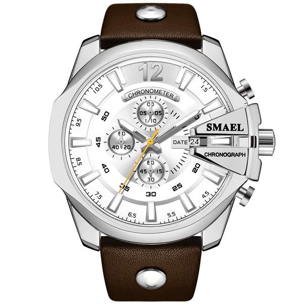 wristwatches business men's watch fashion luxury waterproof calendar reloj hombres leather strap quartz men relogio masculino, Slivery;brown
wristwatches business men's watch fashion luxury waterproof calendar reloj hombres leather strap quartz men relogio masculino, Slivery;brown