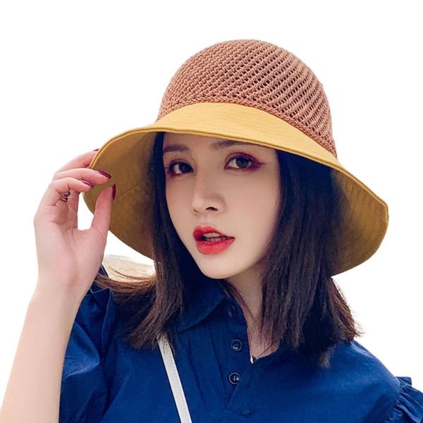 wide brim hats womens summer mesh sun visor beach hat split floppy sweet bowknot holiday outdoor sunscreen bucket cap, Blue;gray